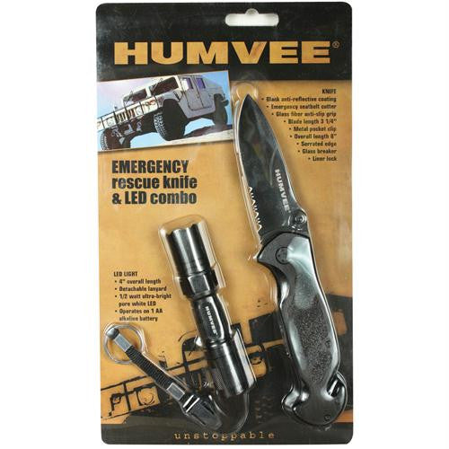 Humvee&reg; Emergency Rescue Knife & LED Combo