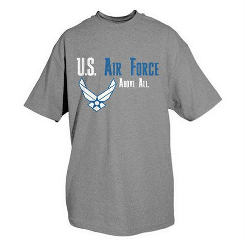 Air Force One-Sided Imprinted T-Shirt - U.S. Air Force- Above All / Heather Grey