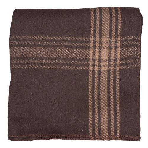 Camel-Striped Brown Wool Blanket