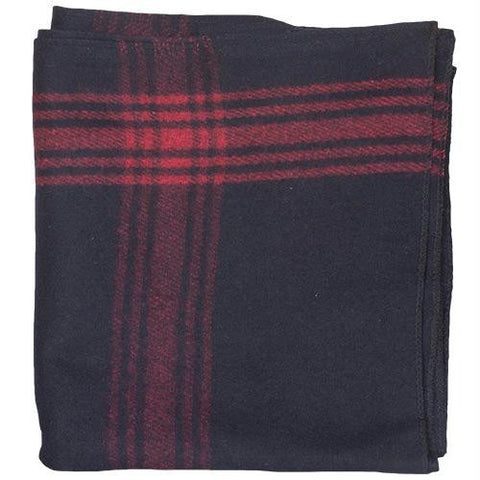 Red-Striped Navy Wool Blanket